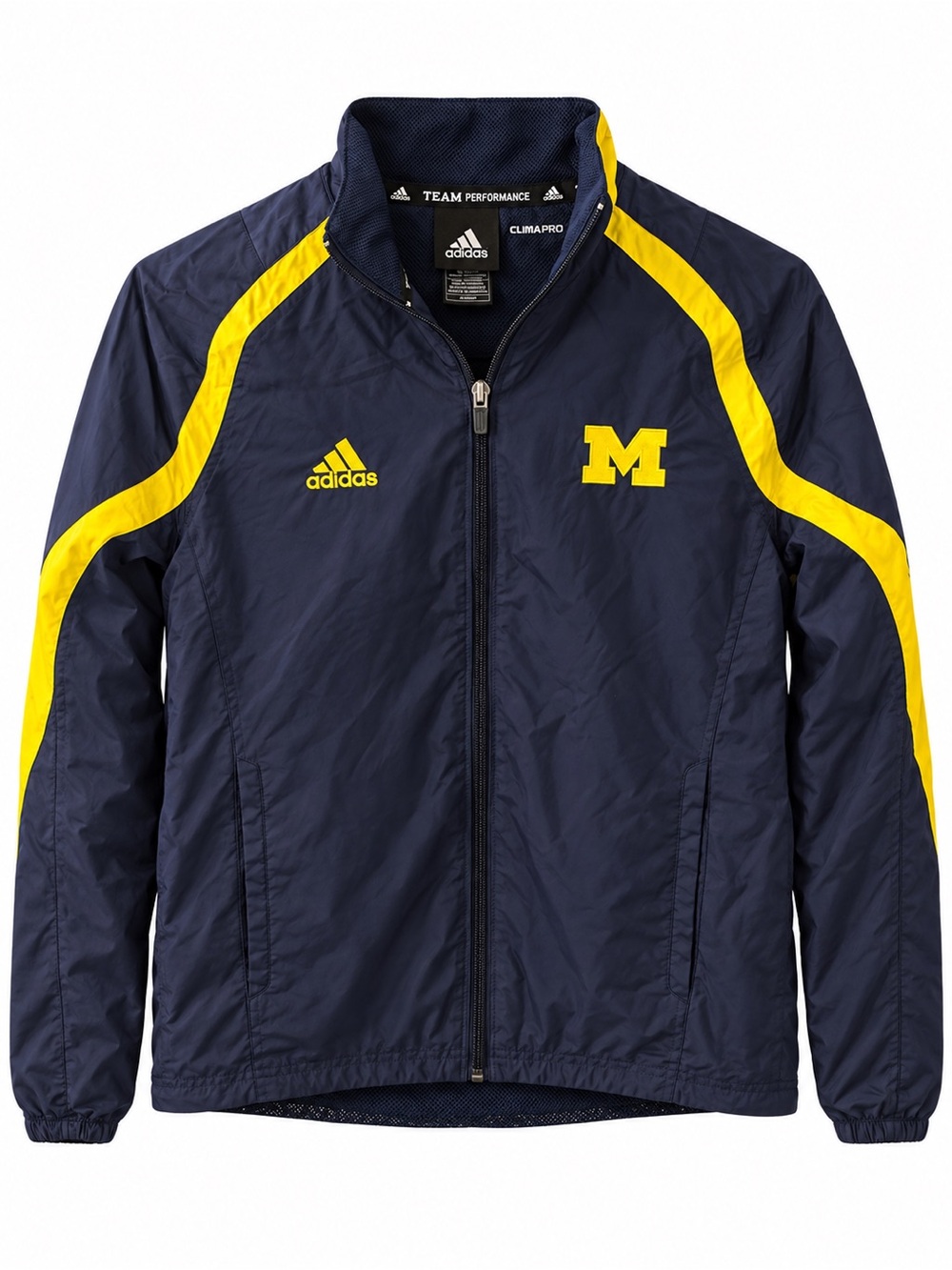 Adidas Michigan Wolverines ClimaProof Full Zip Jacket Men’s XS Navy Maize